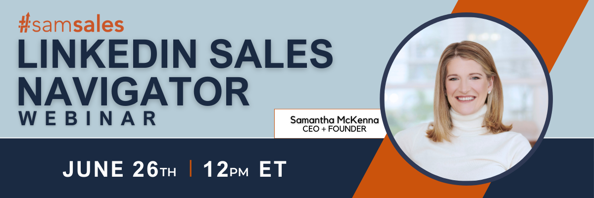 Join us for a live, tactical session where Samantha McKenna will walk you through her most popular and successful LinkedIn Sales Navigator searches — the exact ones she uses to build pipeline for #samsales and her clients. What’s holding most reps back from using LinkedIn Sales Navigator effectively? They don’t know how to use it to sell. Sales Navigator isn’t just a research tool — it’s one of the most powerful platforms for uncovering warm leads, tracking buyer movement, and finding inroads into your top accounts. In this live workshop, we’ll show you how to use LISN the way top sellers do. We’re bringing you the exact searches we coach our clients to use — plus a live Q&A to solve your prospecting challenges in real time. We’ll cover: The filters and search strings that actually surface warm leads How to use job changes and TeamLink to open new doors How to build smart lists and avoid common prospecting dead ends How to make LISN part of your daily selling motion Got a prospecting challenge you can’t crack? Submit your question when you register — Sam will show how to solve it live using LinkedIn Sales Navigator.